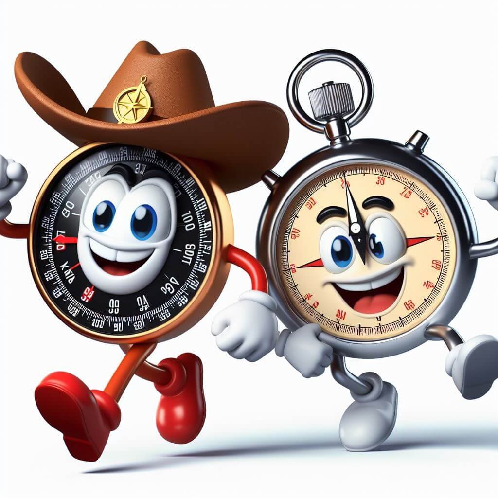 une montre et une boussole à la Tex Avery: se projeter dans le futur pour avoir un plan de vie est essentiel si on ne veut pas tomber dans le piège du temps