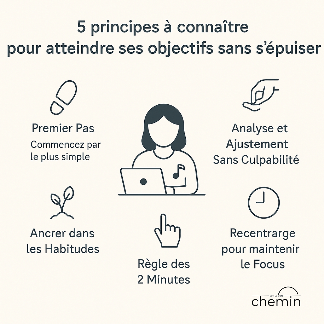 infographie methode des petits pas inspirée du kaizen : les 5 principes à connaître