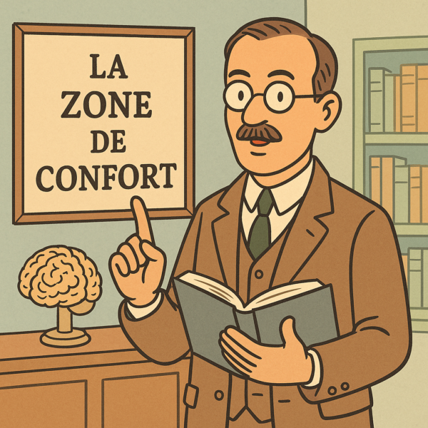 zone de confort : un concept psychologique ancien. La zone de confort, une contrée ancienne Dès 1908, les psychologues Robert M. Yerkes and John D. Dodson (1908) théorisent la notion de « comfort zone » ou « zone de confort ». Selon les spécialistes, « l'anxiété améliore les performances jusqu'à un certain seuil estimé optimal.