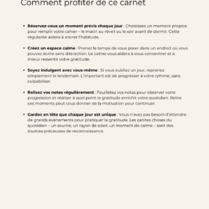 carnet de gratitude 7 jours = mode d'emploi