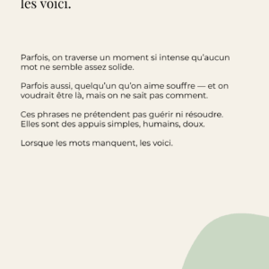 Lorsque les mots manquent dans un moment difficile — introduction du guide