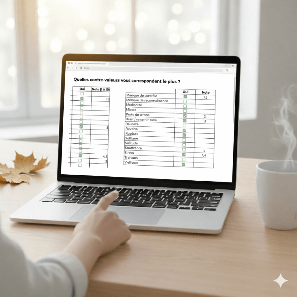 Exercice contre-valeurs : identifier ce que vous ne voulez plus tolérer