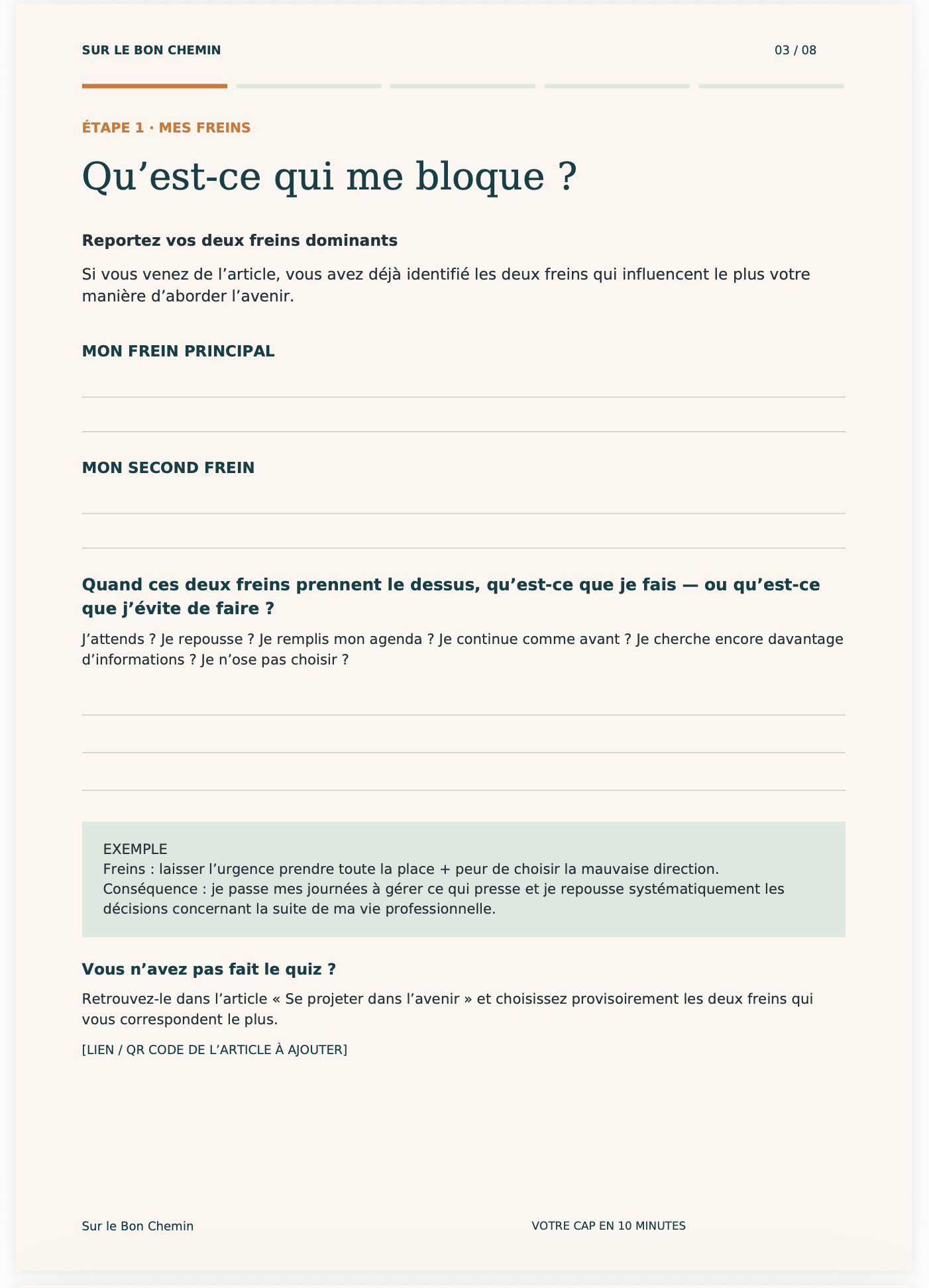 Aperçu intérieur du guide Votre cap en 30 minutes